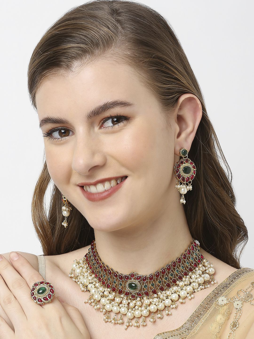 

Anouk Gold Toned Kundan Studded Jewellery Set