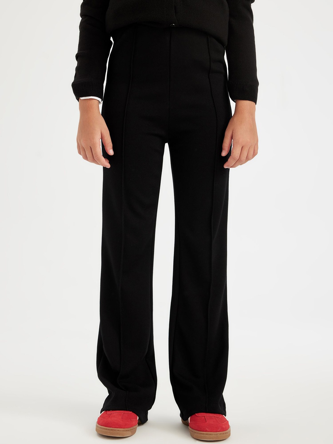 

DeFacto Girls Mid Rise Trousers, Black