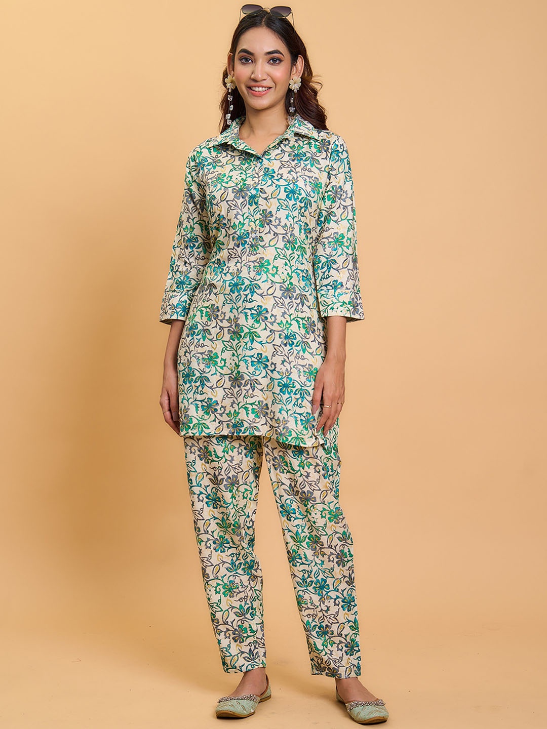 

KALINI Printed Tunic With Trousers Co-Ords, Blue