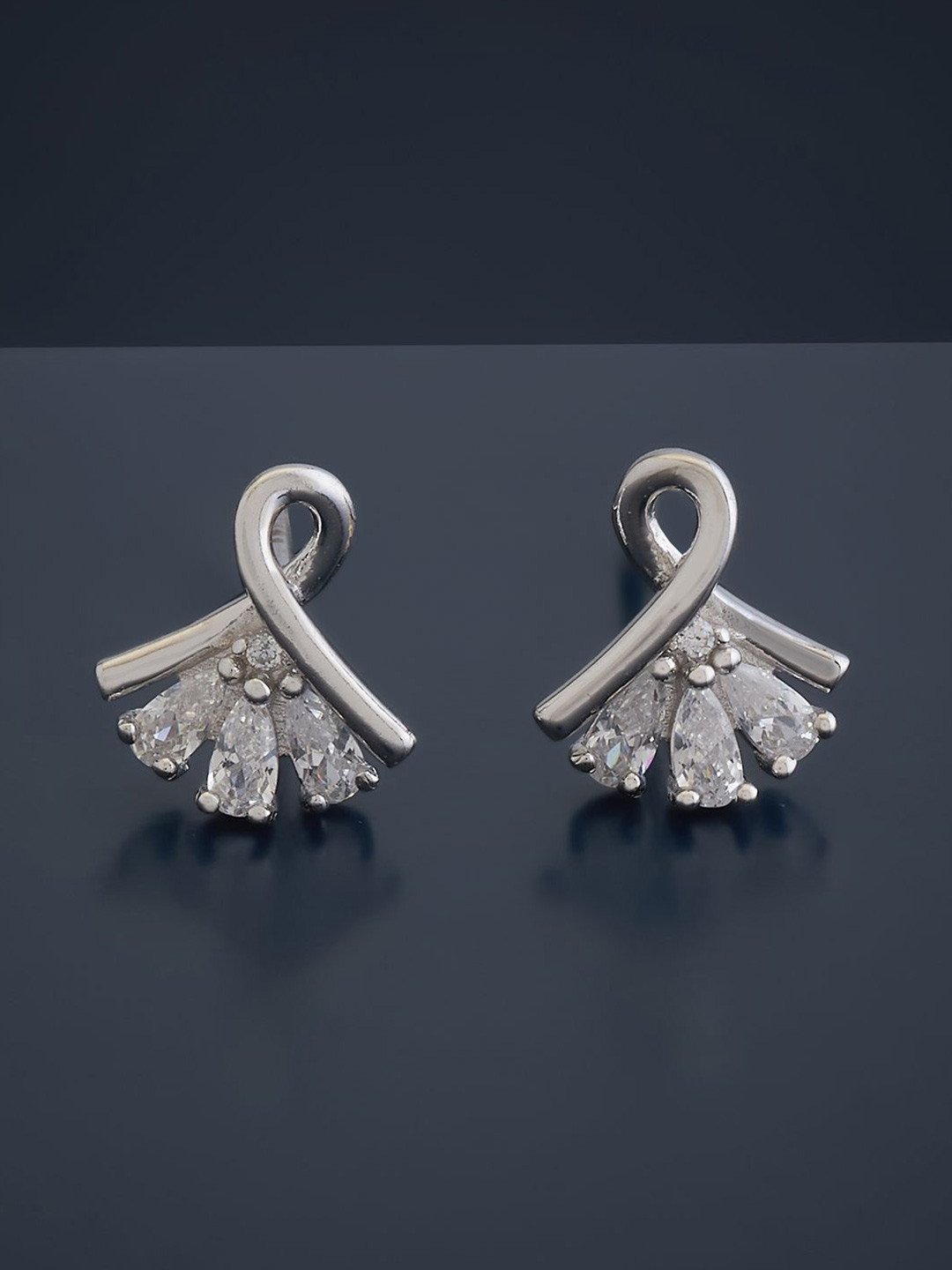 

Kushal's Fashion Jewellery Sterling Silver Cubic Zirconia Gold-Plated Studs, White