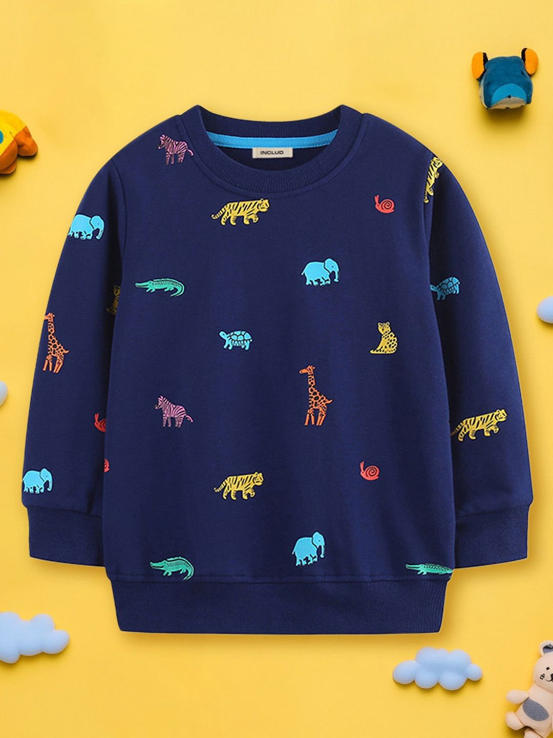 

INCLUD Boys Printed Sweatshirt, Navy blue