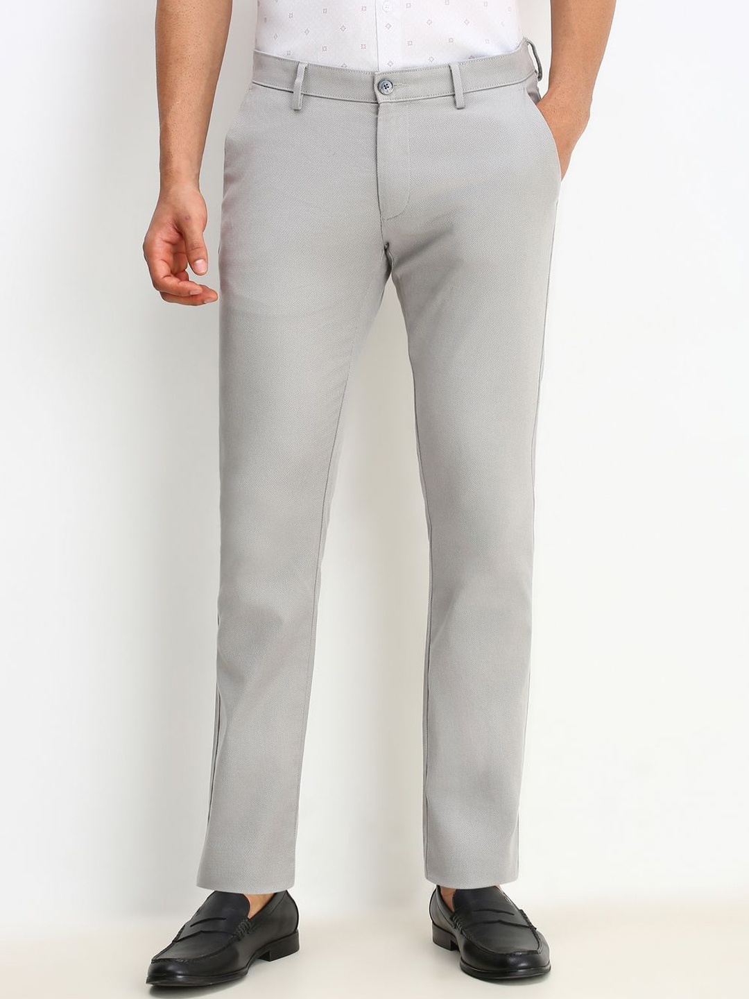 

Allen Solly Men Slim Fit Formal Trousers, Grey