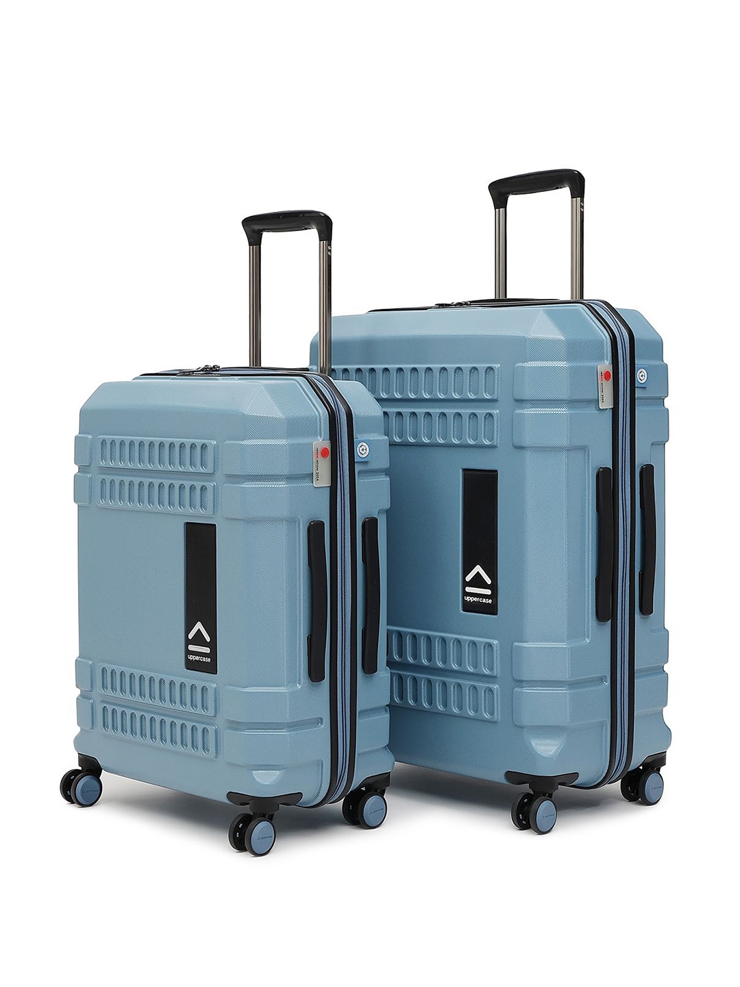 

uppercase Set Of 2 Textured Hard-Sided Trolley Bags, Blue