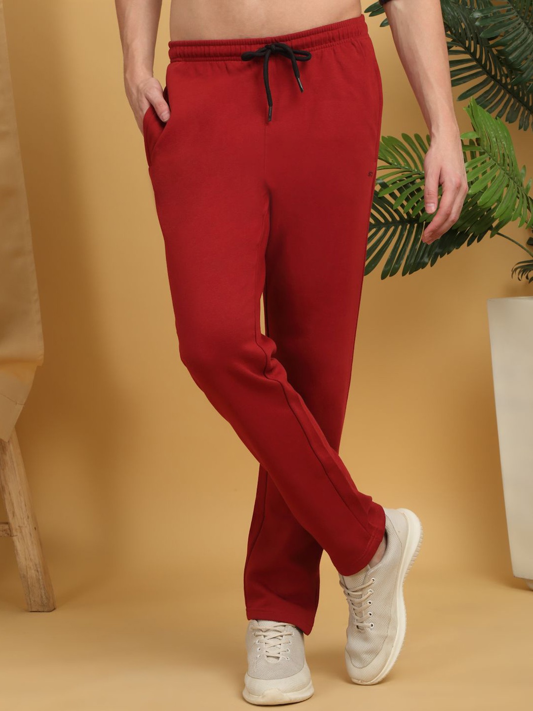 

Sweet Dreams Men Mid-Rise Track Pants, Red