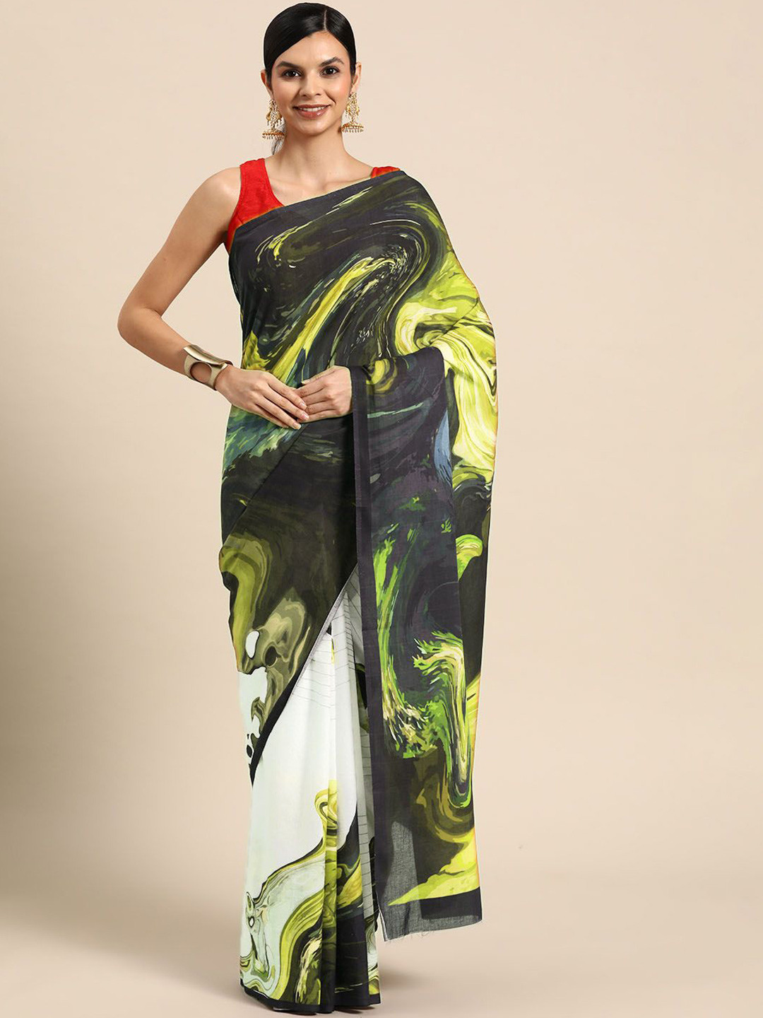 

BUTA BUTI Pure Cotton Saree, Yellow