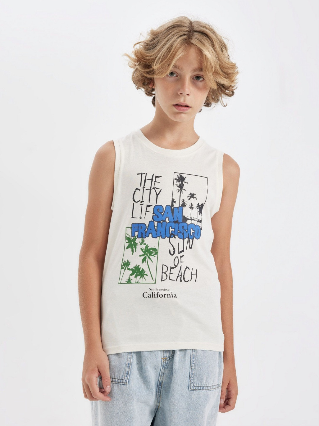 

DeFacto Boys Typography Printed Round Neck Cotton T-shirt, White