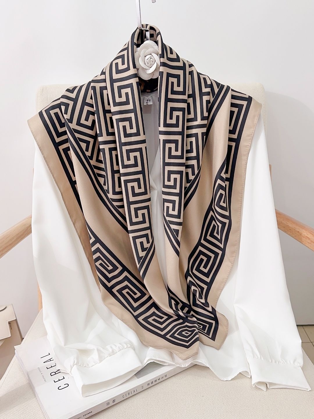 

CrossKulture Women Printed Scarf, Beige