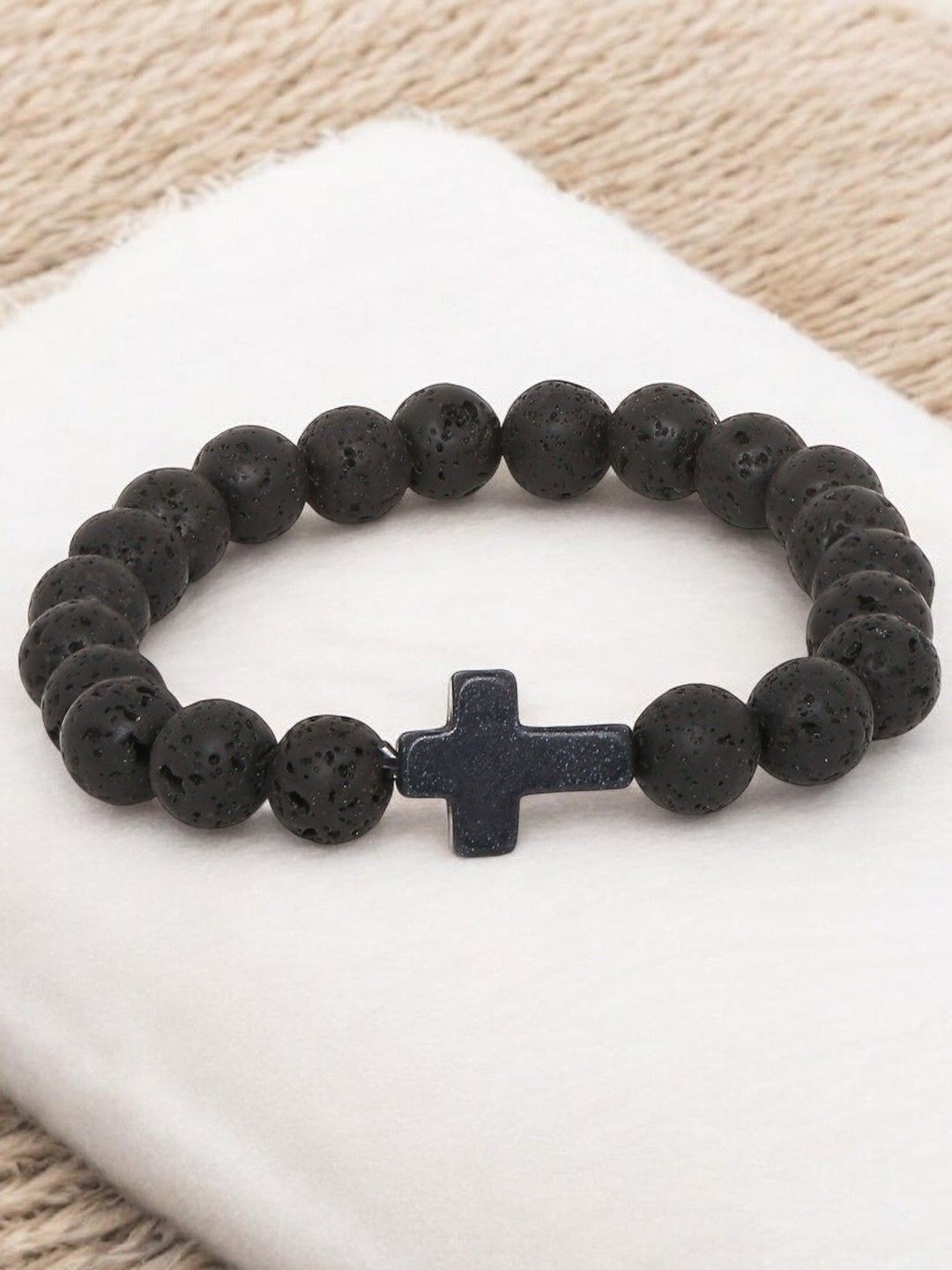 

fabula Men Metal Wraparound Bracelet, Black