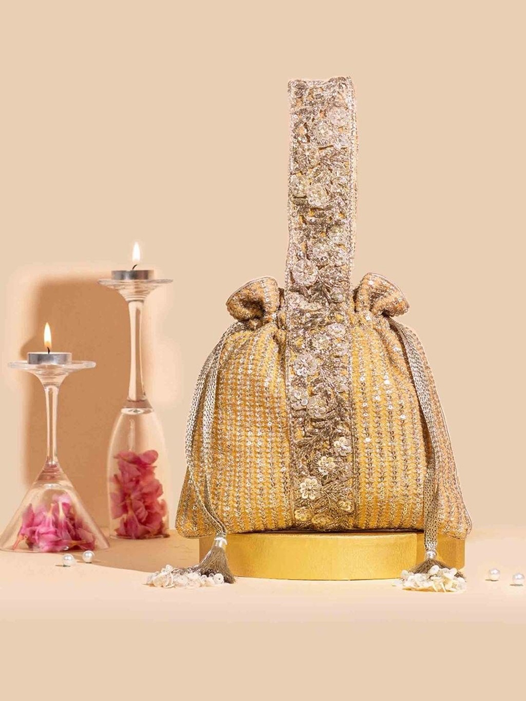 

AMYRA Embellished Shopper Handheld Bag, Orange