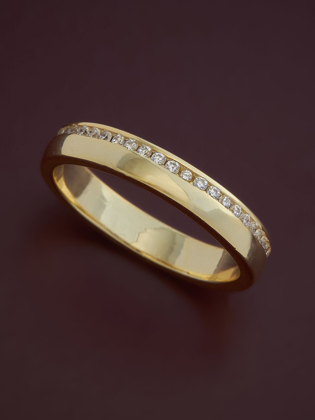 

Kushal's Fashion Jewellery Sterling Silver Artificial Stones Gold-Plated Finger Ring
