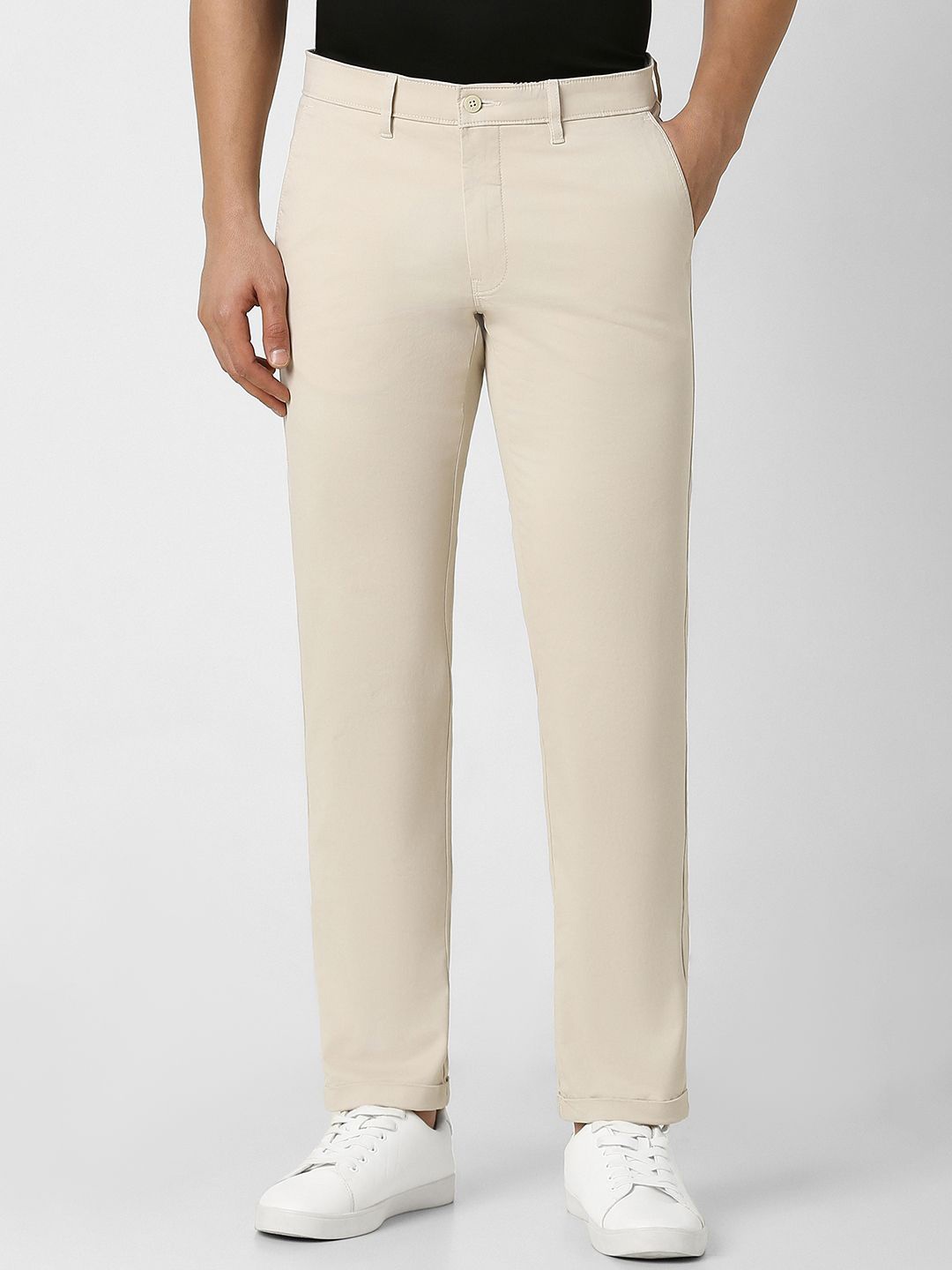 

Van Heusen Sport Men Mid-Rise Slim Fit Trousers, Cream