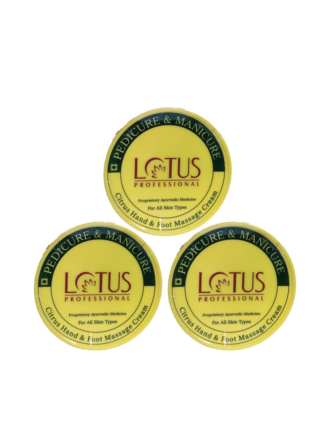 

Lotus Professional Set Of 3 Pedicure & Manicure Citrus Hand & Foot Massage Cream-250g Each, Yellow