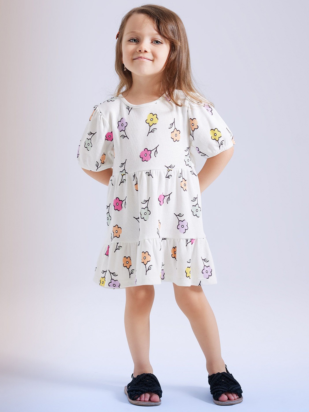 

DeFacto Print A-Line Dress, White