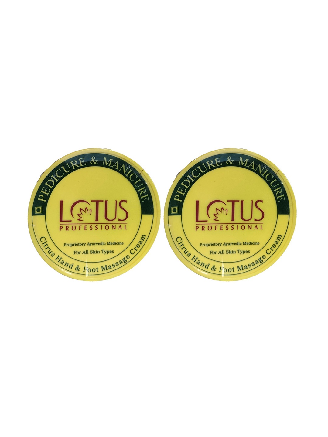 

Lotus Professional Set Of 2 Pedicure & Manicure Citrus Hand & Foot Massage Cream-250g Each, Yellow