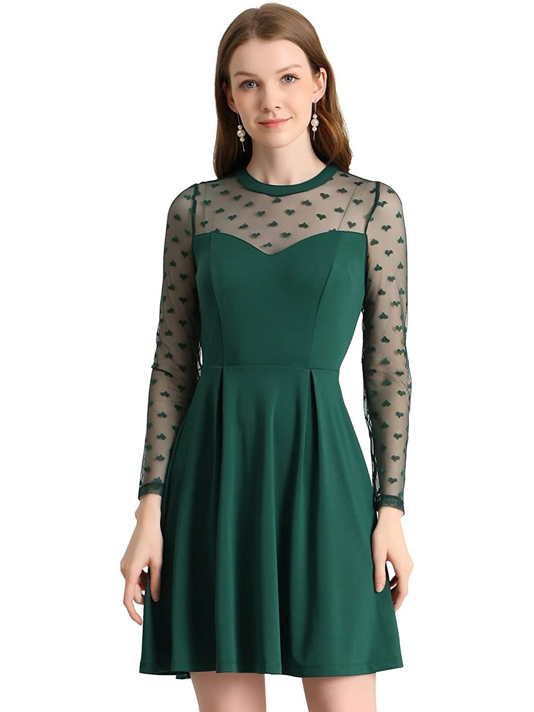 

Samsara Couture Solid Fit & Flare Above Knee Dress, Green