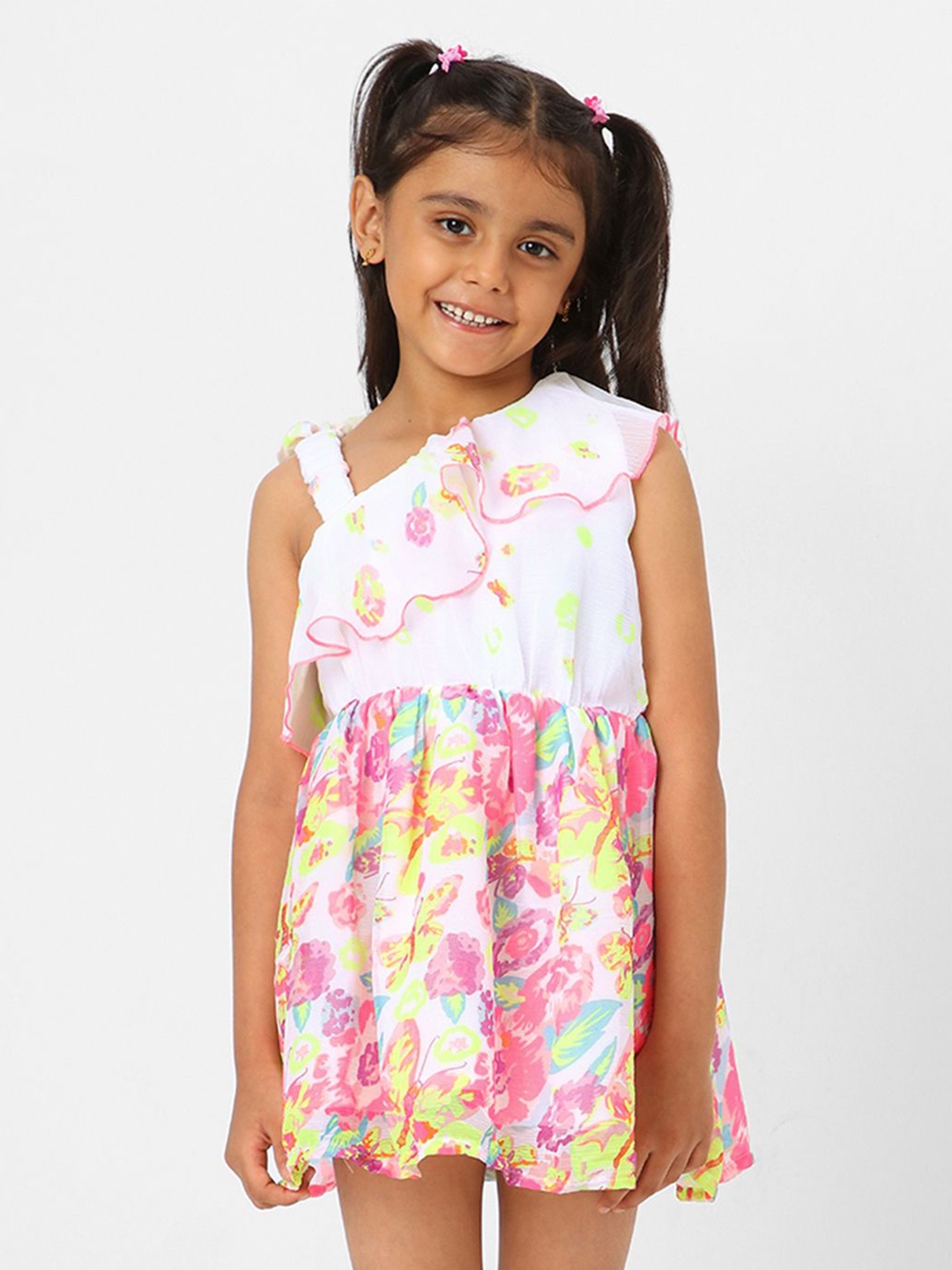 

Nautinati Girls' Printed Sleeveless Dress, White