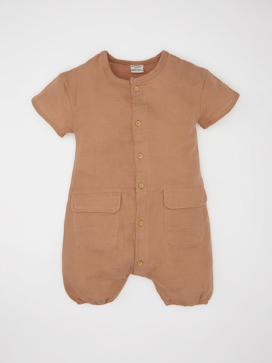 

DeFacto Boys Cotton Solid Round Neck Jumpsuit, Brown