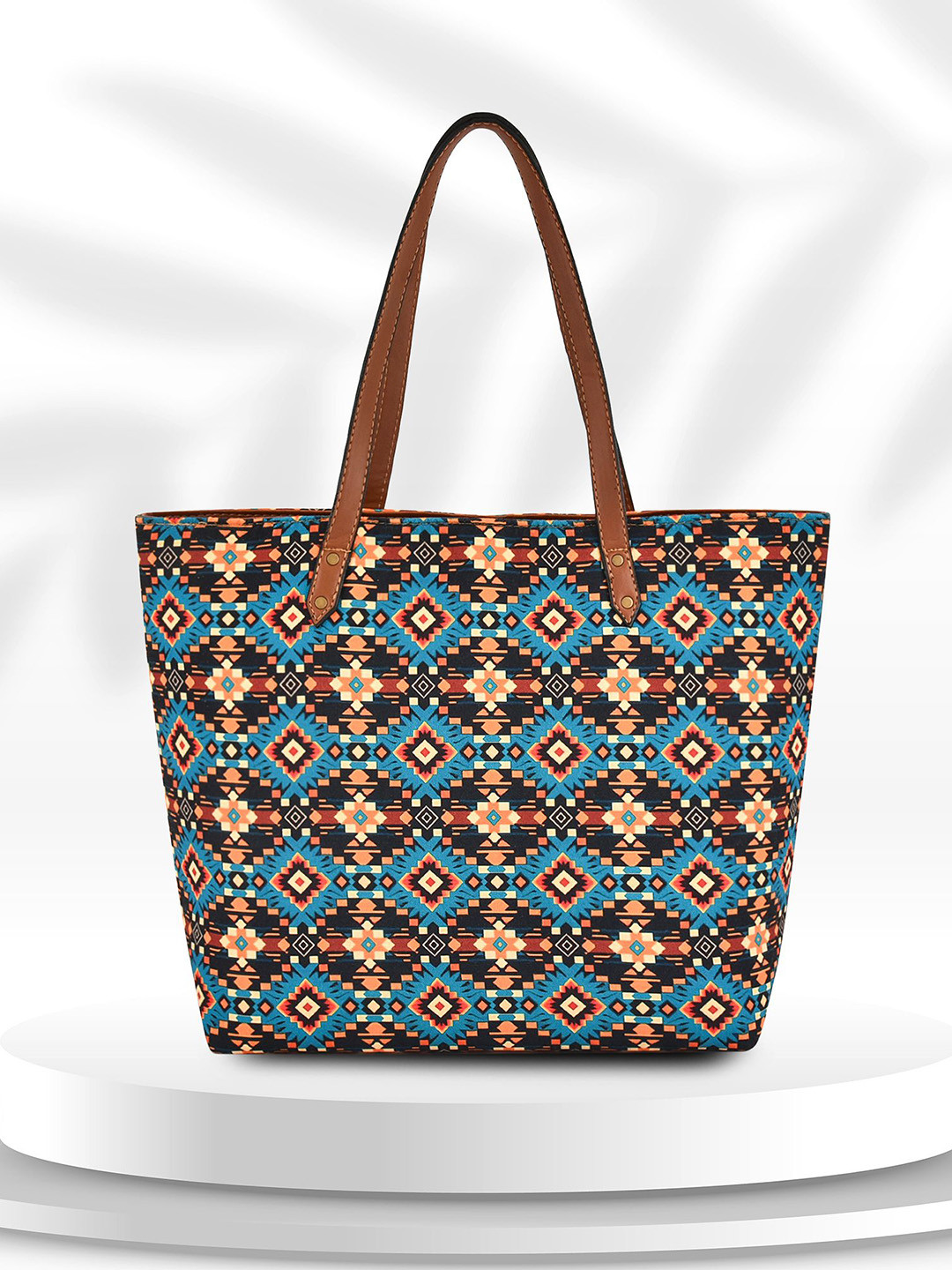

DressBerry Geometric Oversized Shopper Tote Bag, Blue