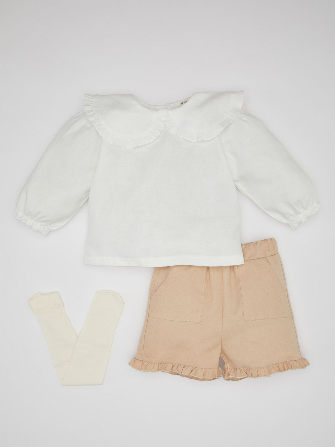 

DeFacto Girls Pure Cotton Top with Shorts, White