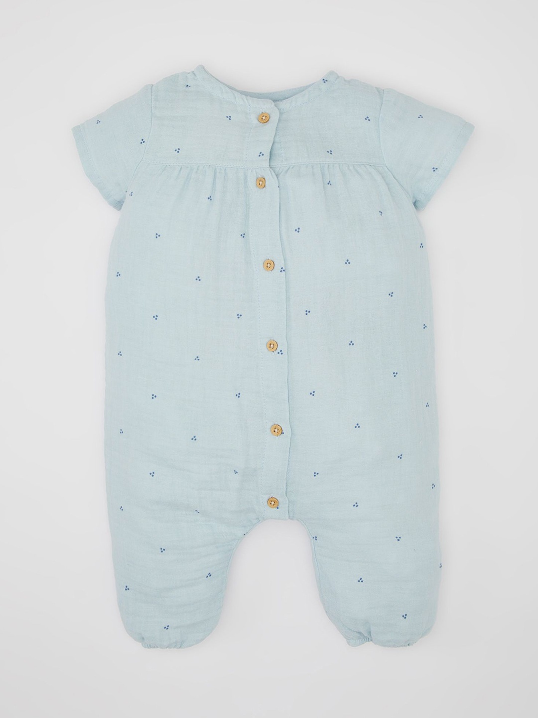 

DeFacto Infant Girls Printed Pure Cotton Rompers, Blue