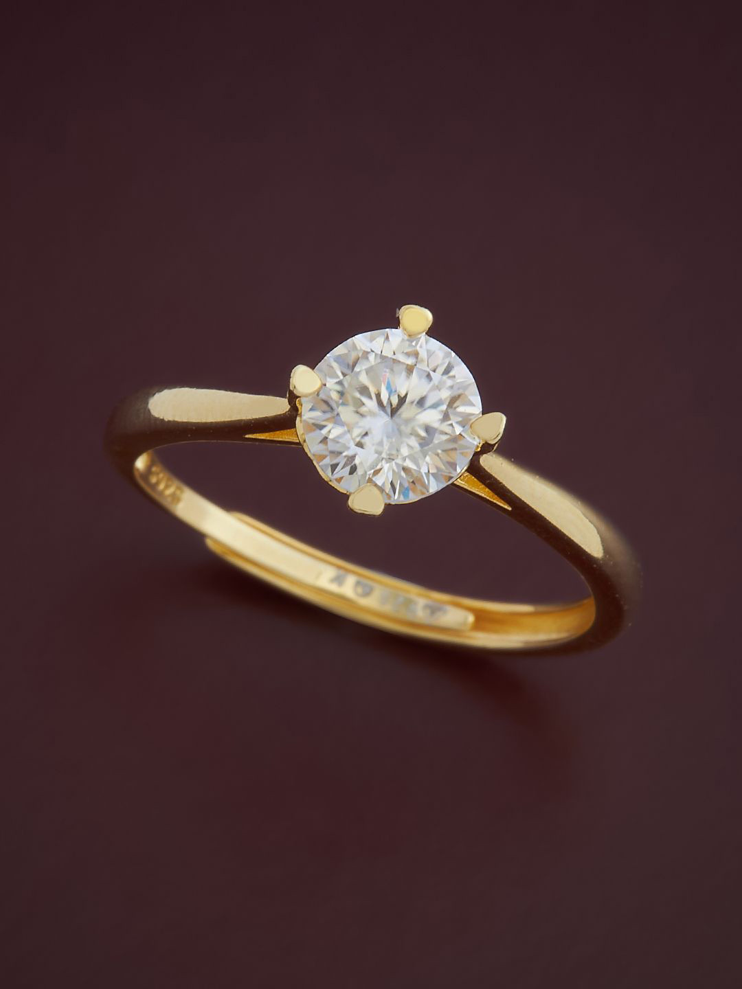 

Kushal's Fashion Jewellery Sterling Silver Cubic Zirconia Gold-Plated Finger Ring