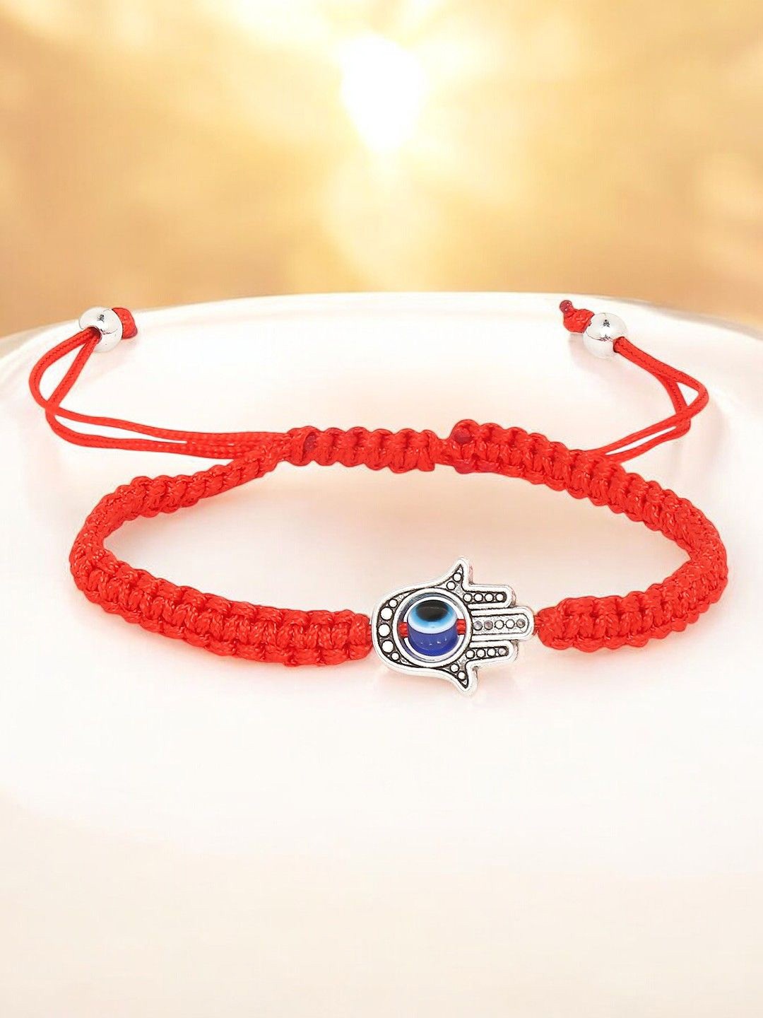 

fabula Men Wraparound Evil Eye Bracelet, Red
