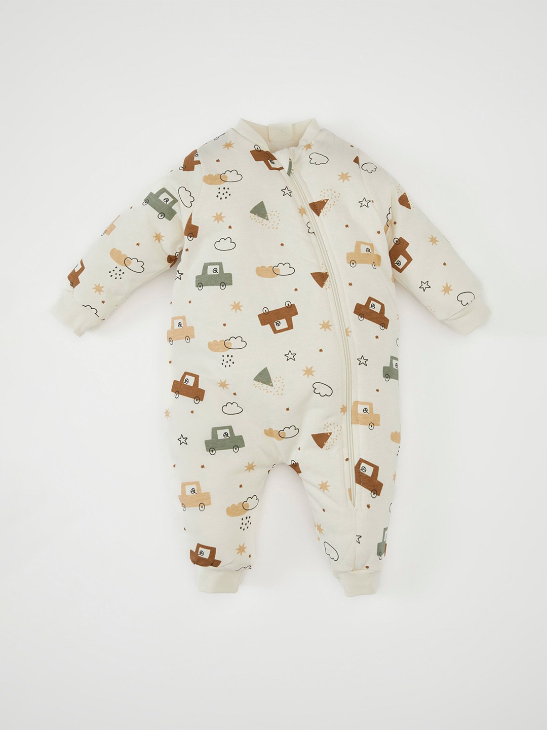 

DeFacto Printed Cotton Romper, White