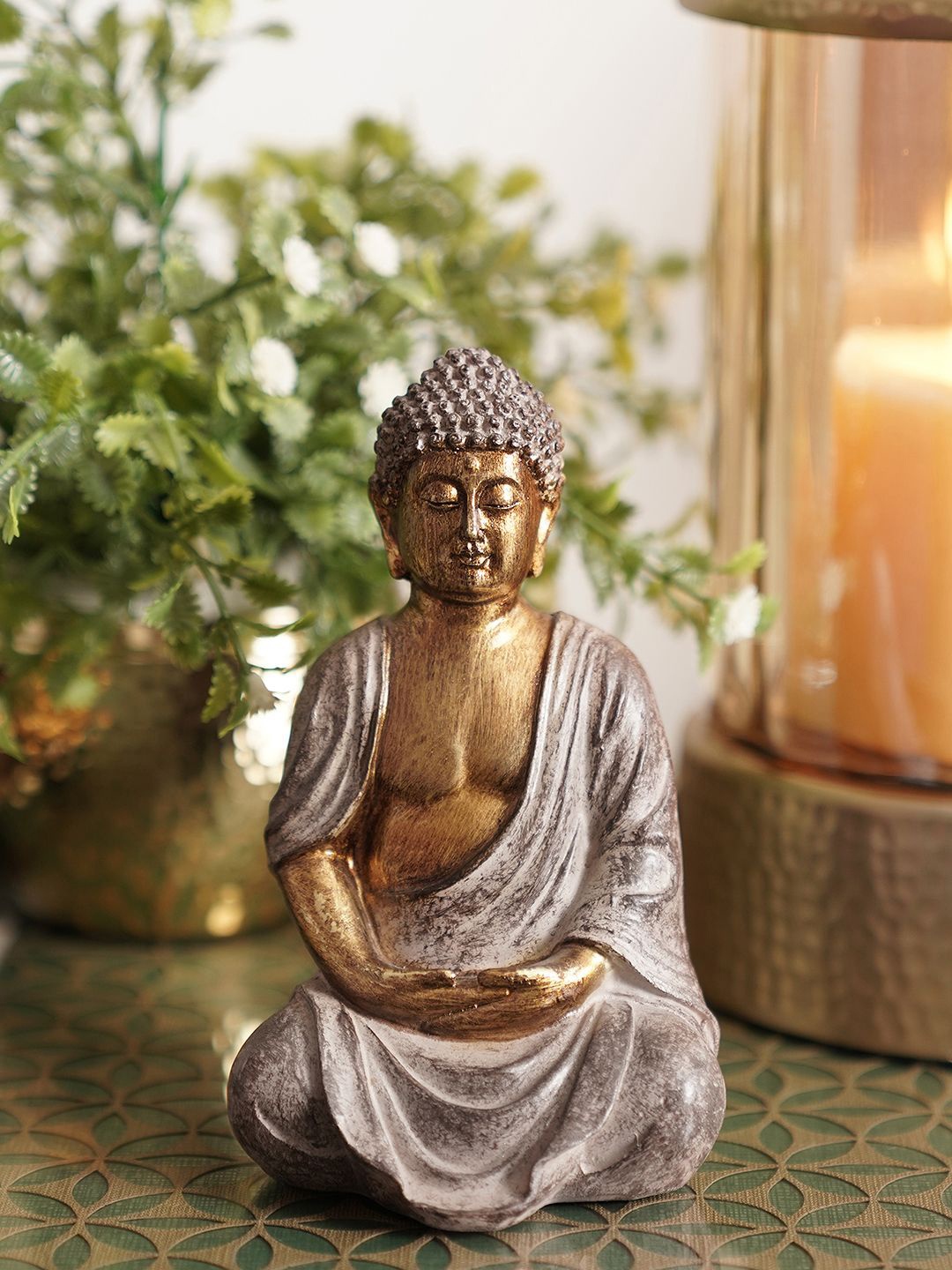 

Pure Home and Living Brown Buddha Idol Showpiece