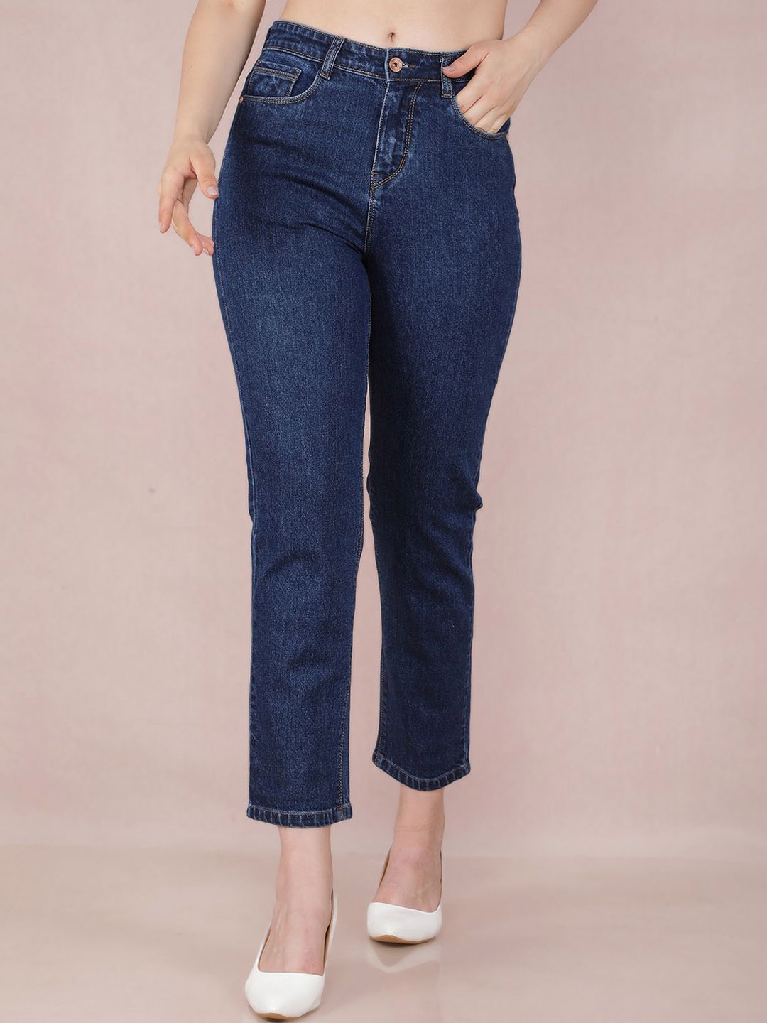 

Crimsoune Club Women Straight Fit Stretchable Jeans, Navy blue