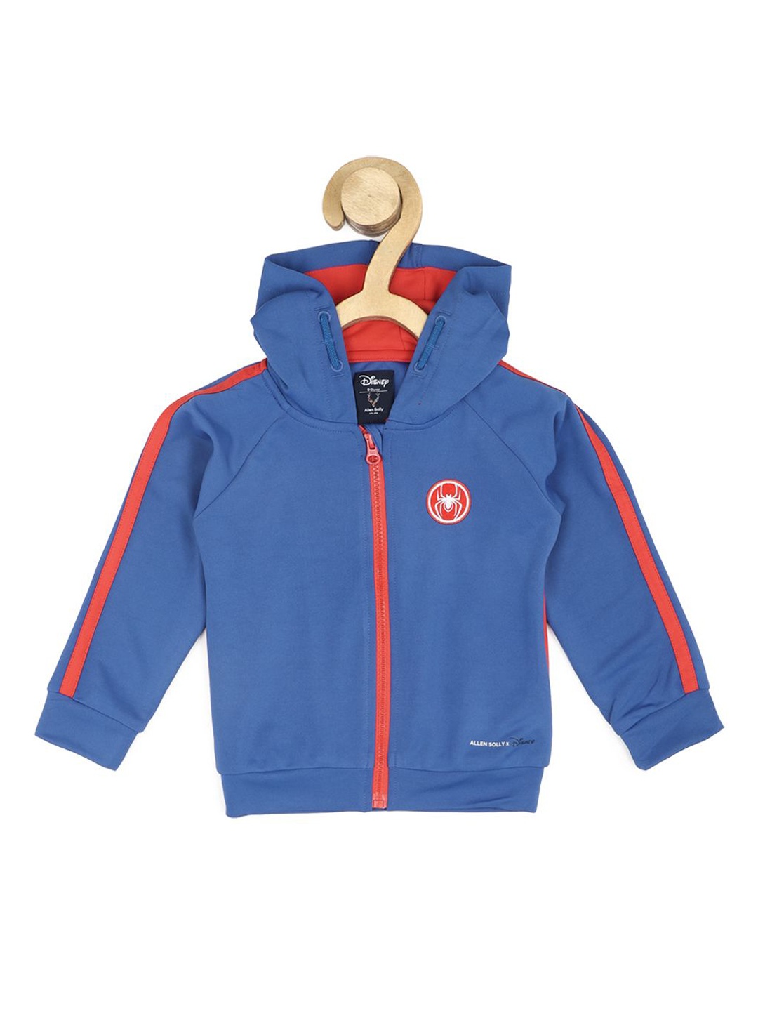 

Allen Solly Junior Boys Hooded Open Front Jacket with Patchwork, Blue