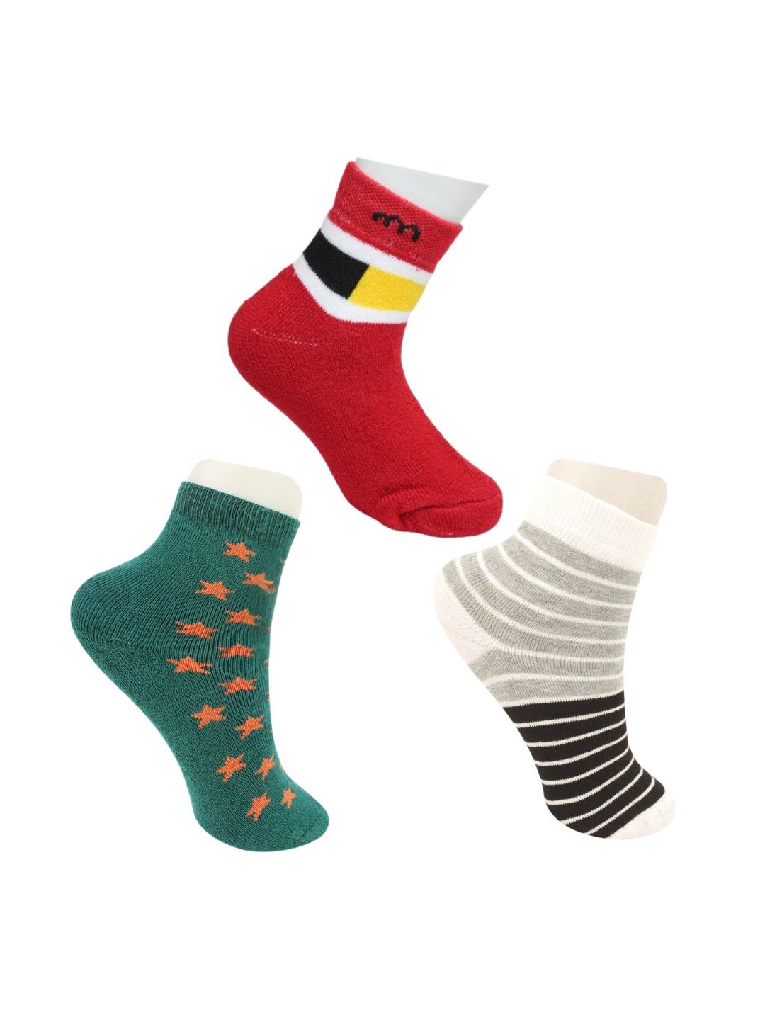 

BAESD Kids Pair Of 3 Patterned Ankle-Length Socks, Grey