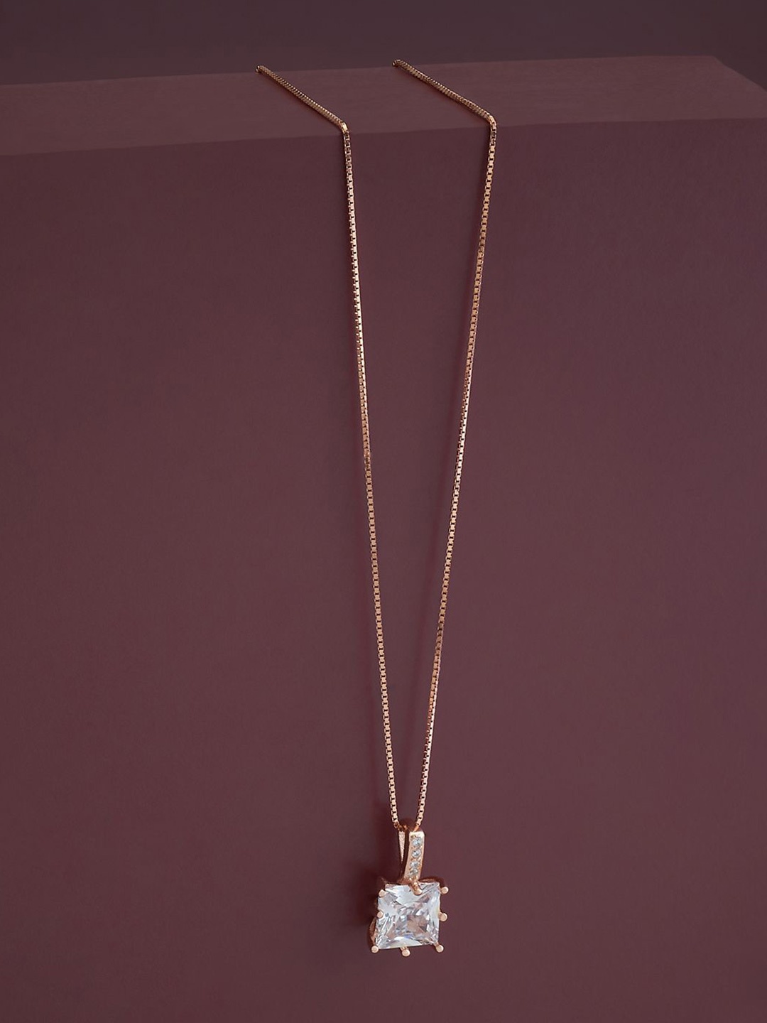 

Kushal's Fashion Jewellery 92.5 Pure Silver Rose & CZ Studded Pendants with Chains