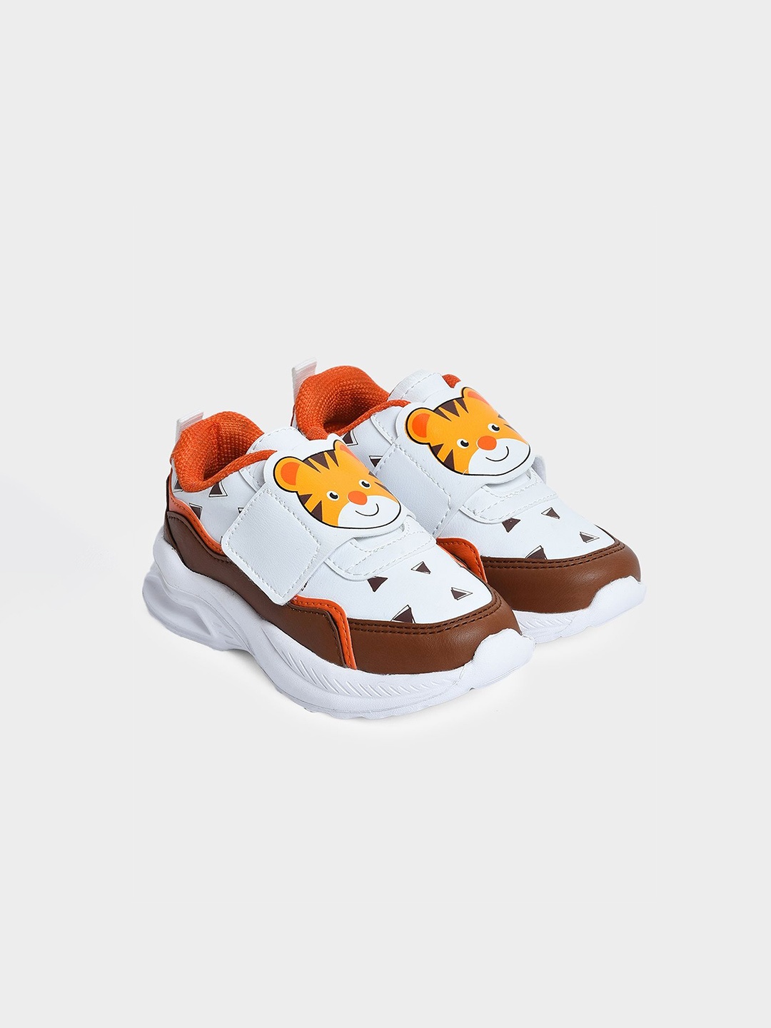 

MiArcus Kids Printed PU Sneakers, White