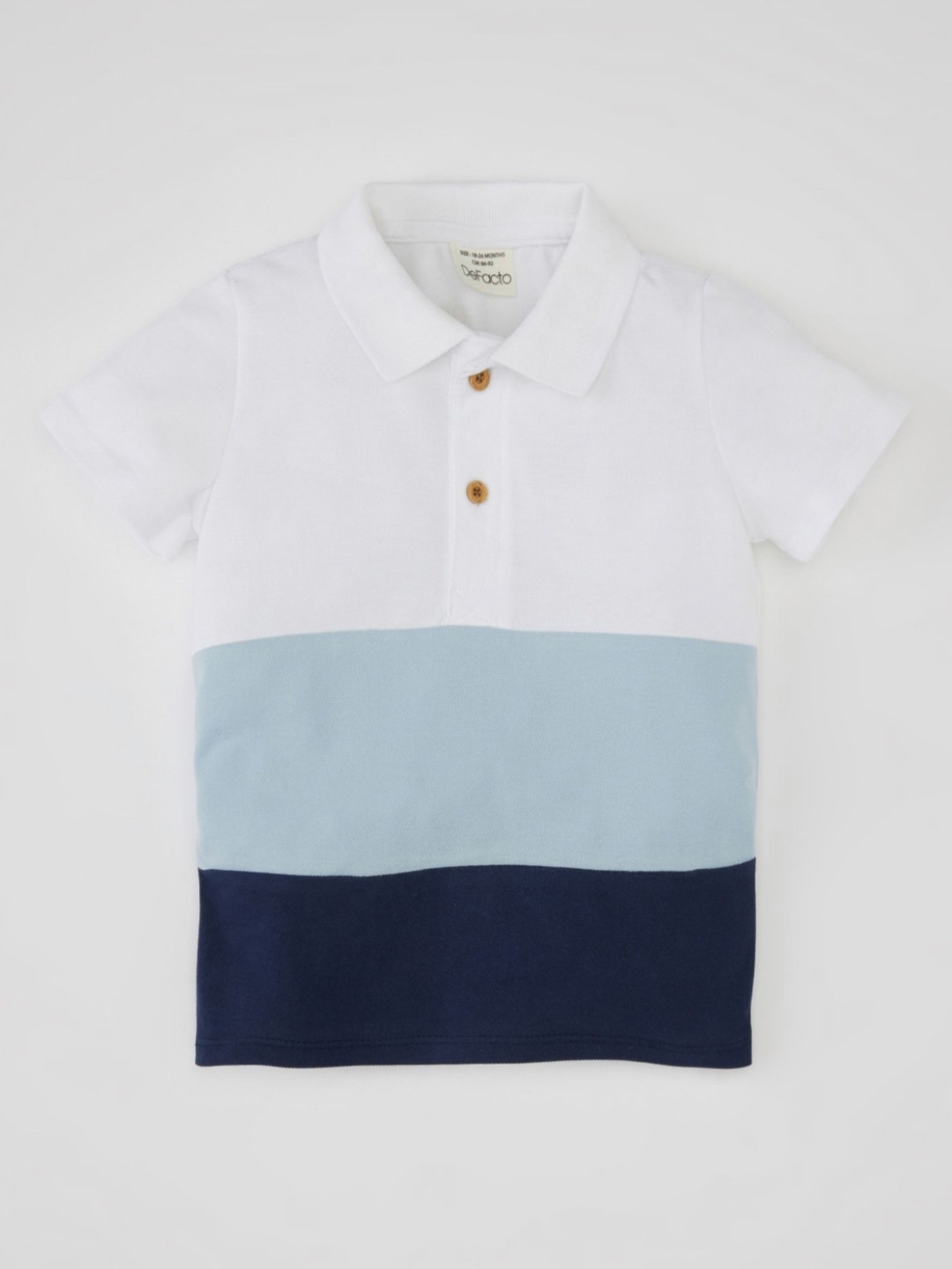 

DeFacto Boys Colourblocked Polo Collar Cotton T-shirt, White
