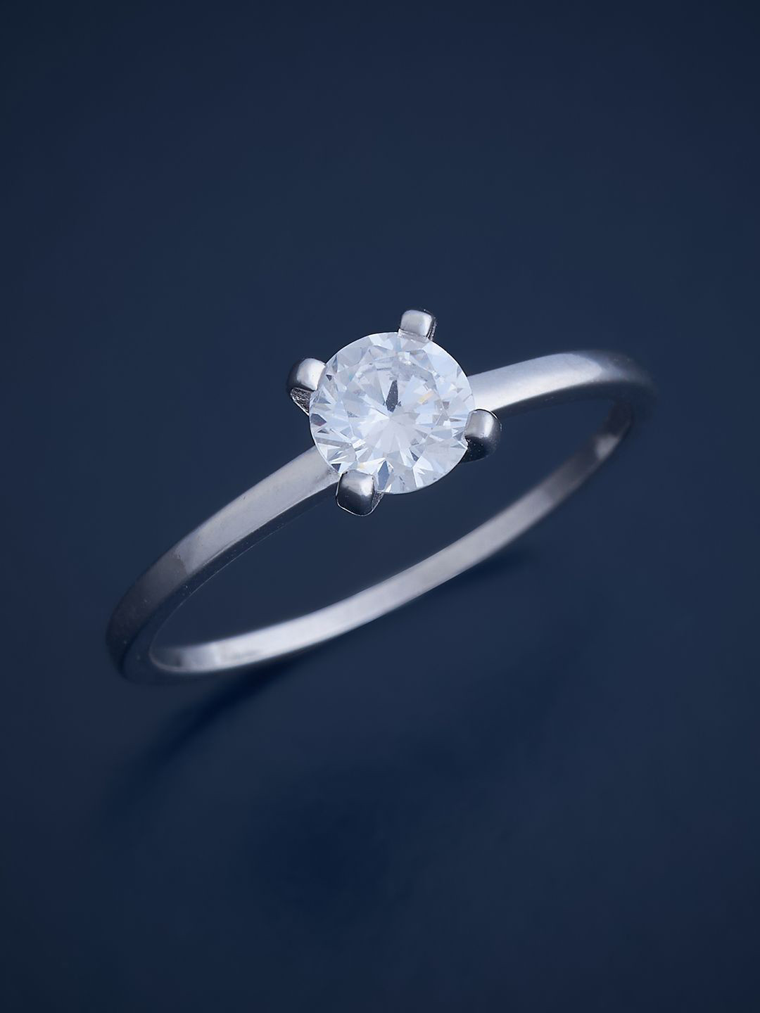

Kushal's Fashion Jewellery Sterling Silver Cubic Zirconia Finger Ring, Steel
