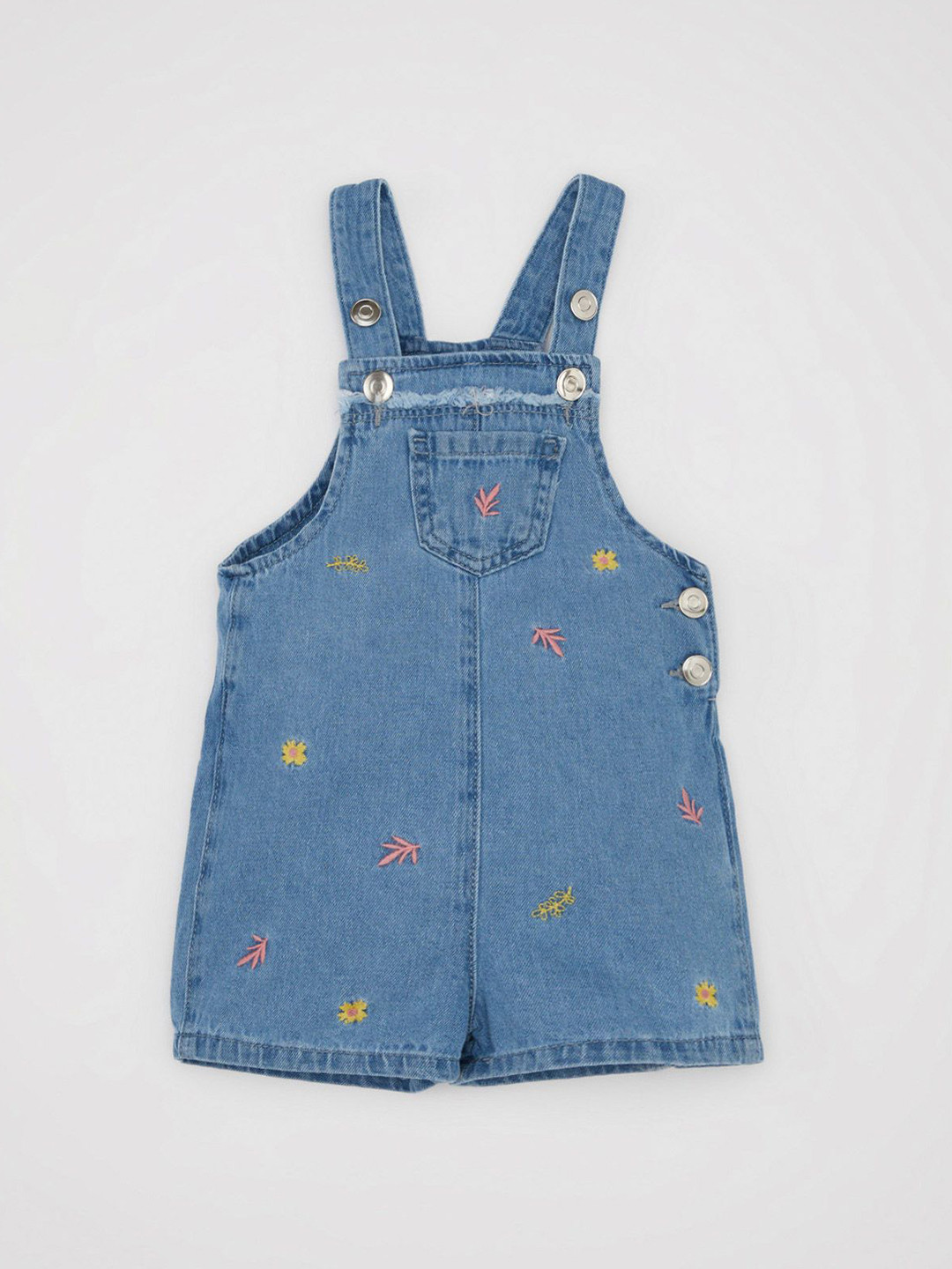

DeFacto Girls Solid Cotton Dungaree, Blue