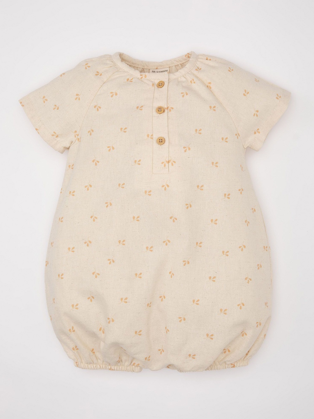 

DeFacto Girls Printed Cotton Rompers, Yellow