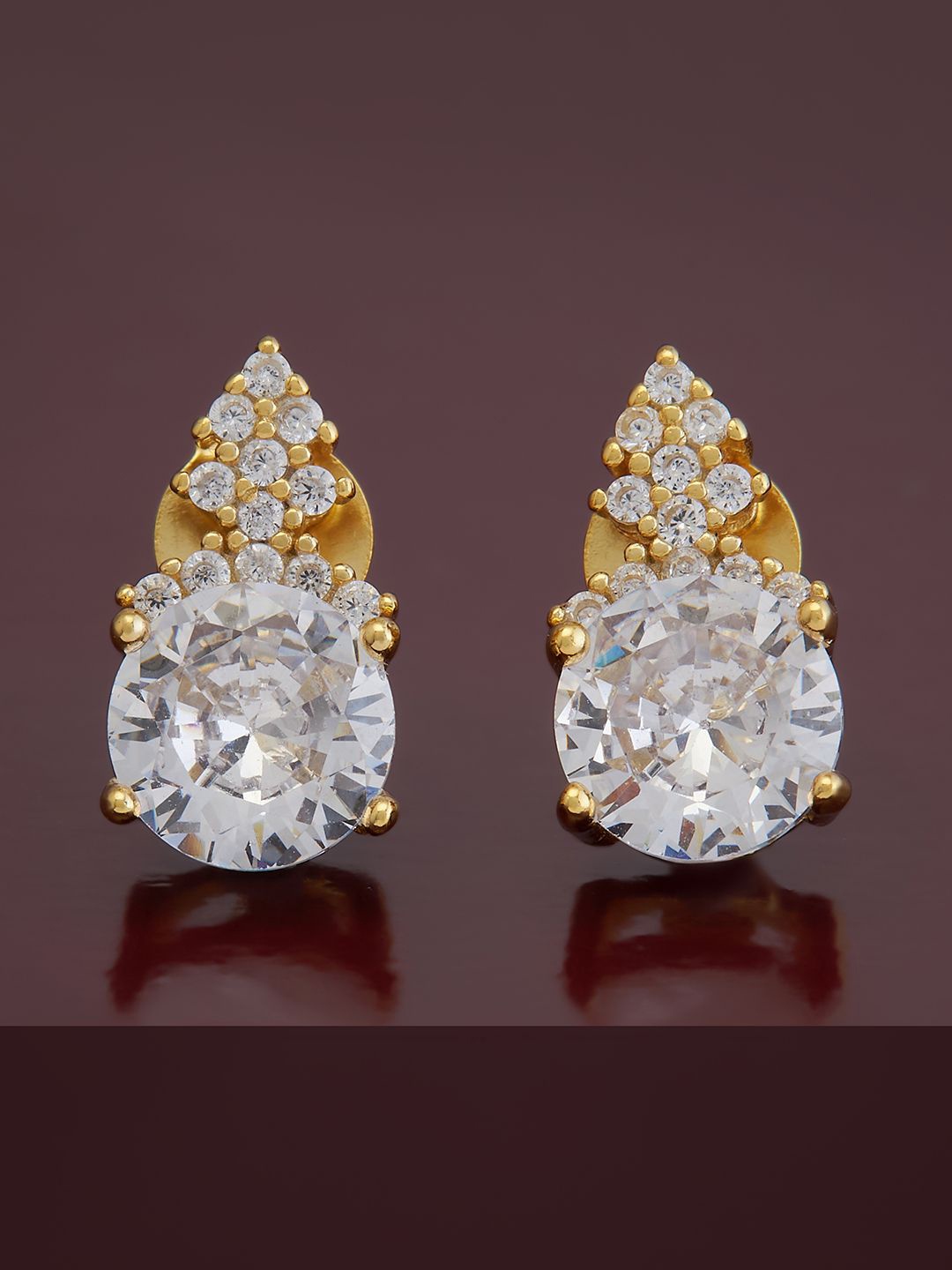 

Kushal's Fashion Jewellery Sterling Silver Cubic Zirconia Gold-Plated Studs