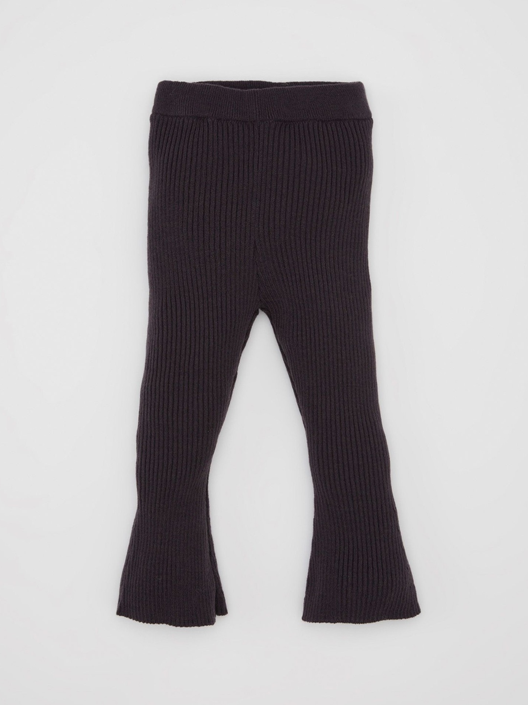 

DeFacto Girls Striped Mid-Rise Bootcut Trousers, Brown