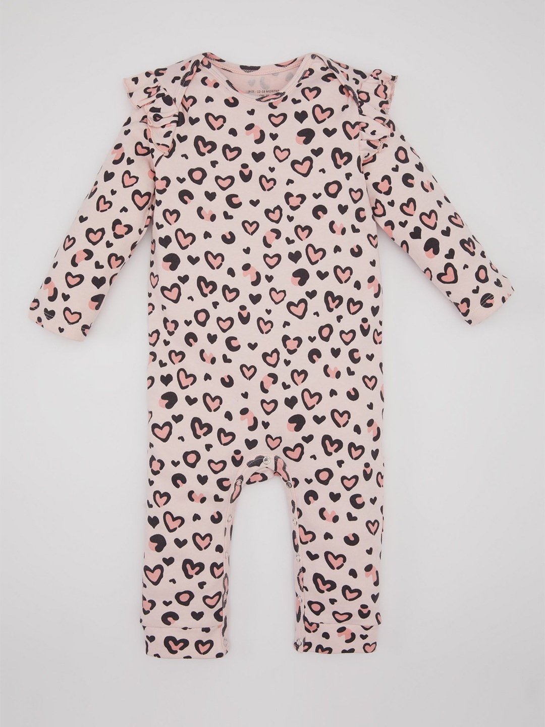 

DeFacto Printed Cotton Romper, Pink