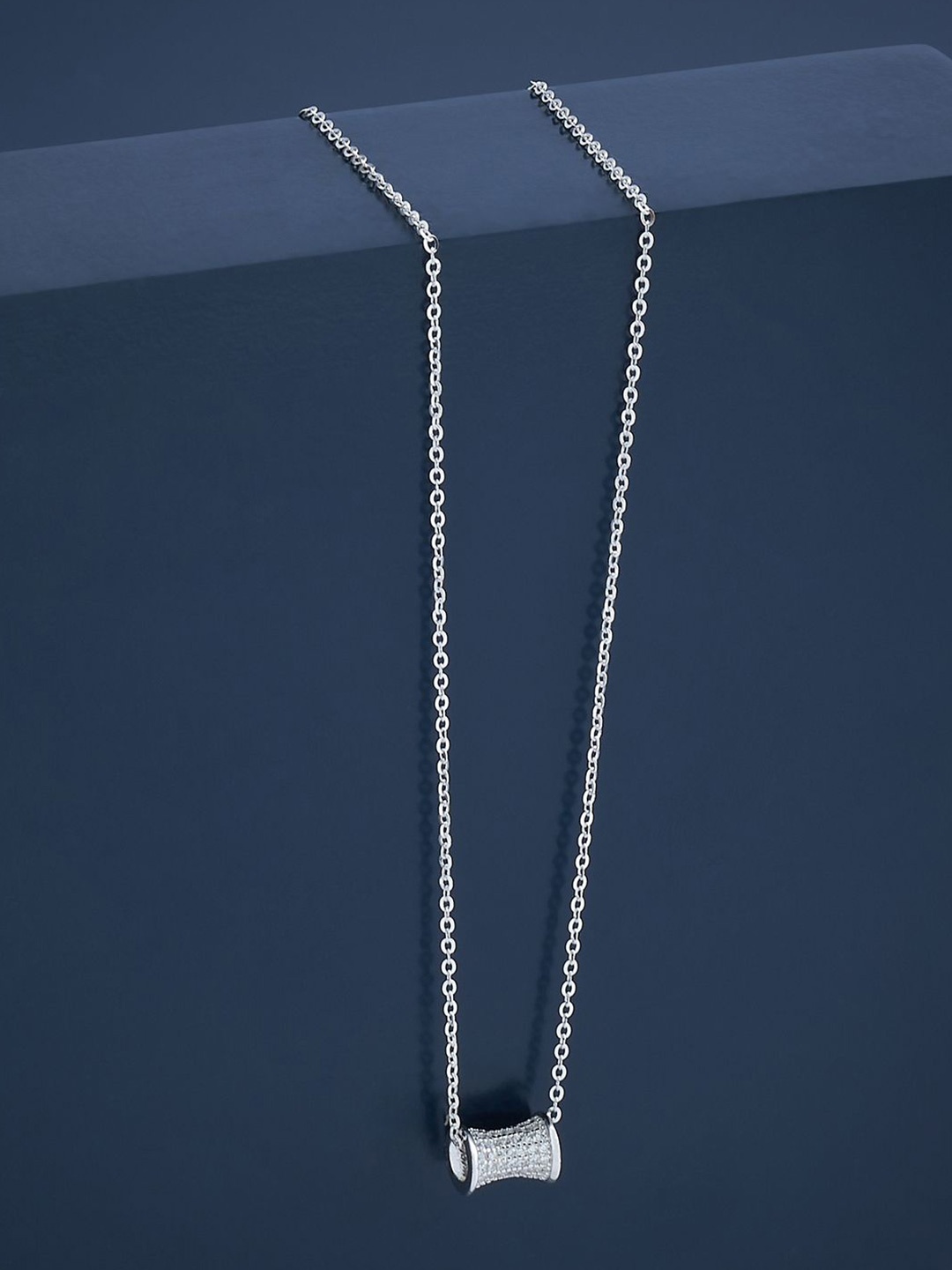 

Kushal's Fashion Jewellery Sterling Silver Rhodium-Plated Cubic Zirconia Chain