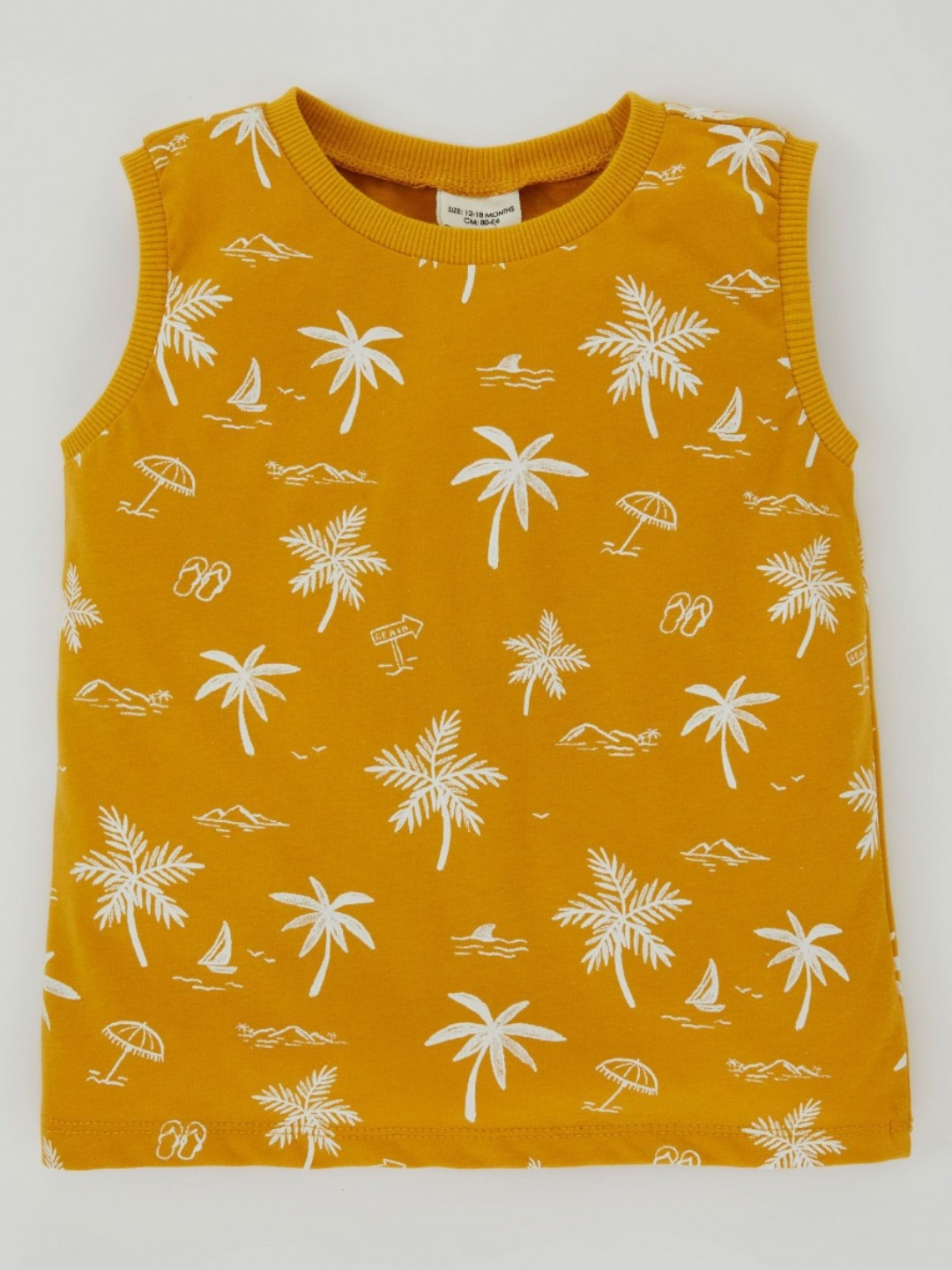 

DeFacto Boys Conversational Printed Round Neck Cotton T-shirt, Mustard