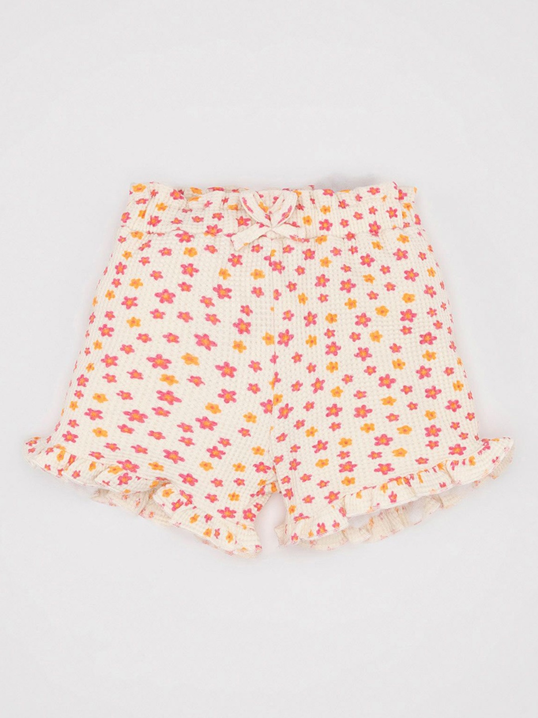

DeFacto Girls Floral Printed Shorts, Off white