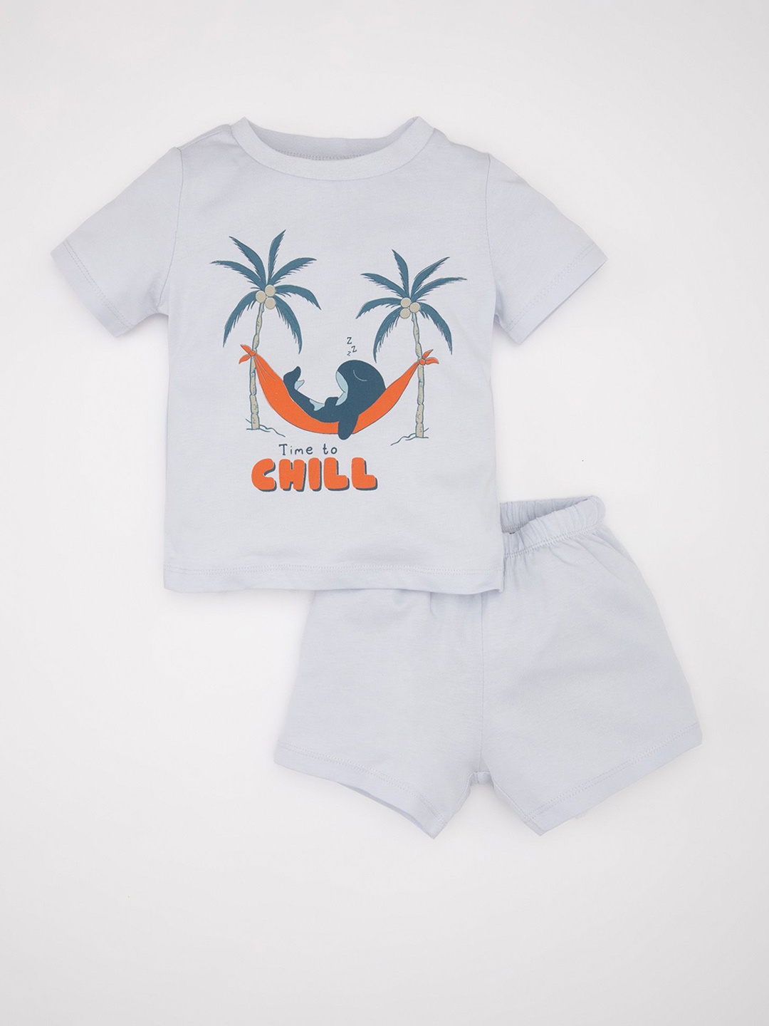 

DeFacto Boys pure cotton Printed Clothing Set, White