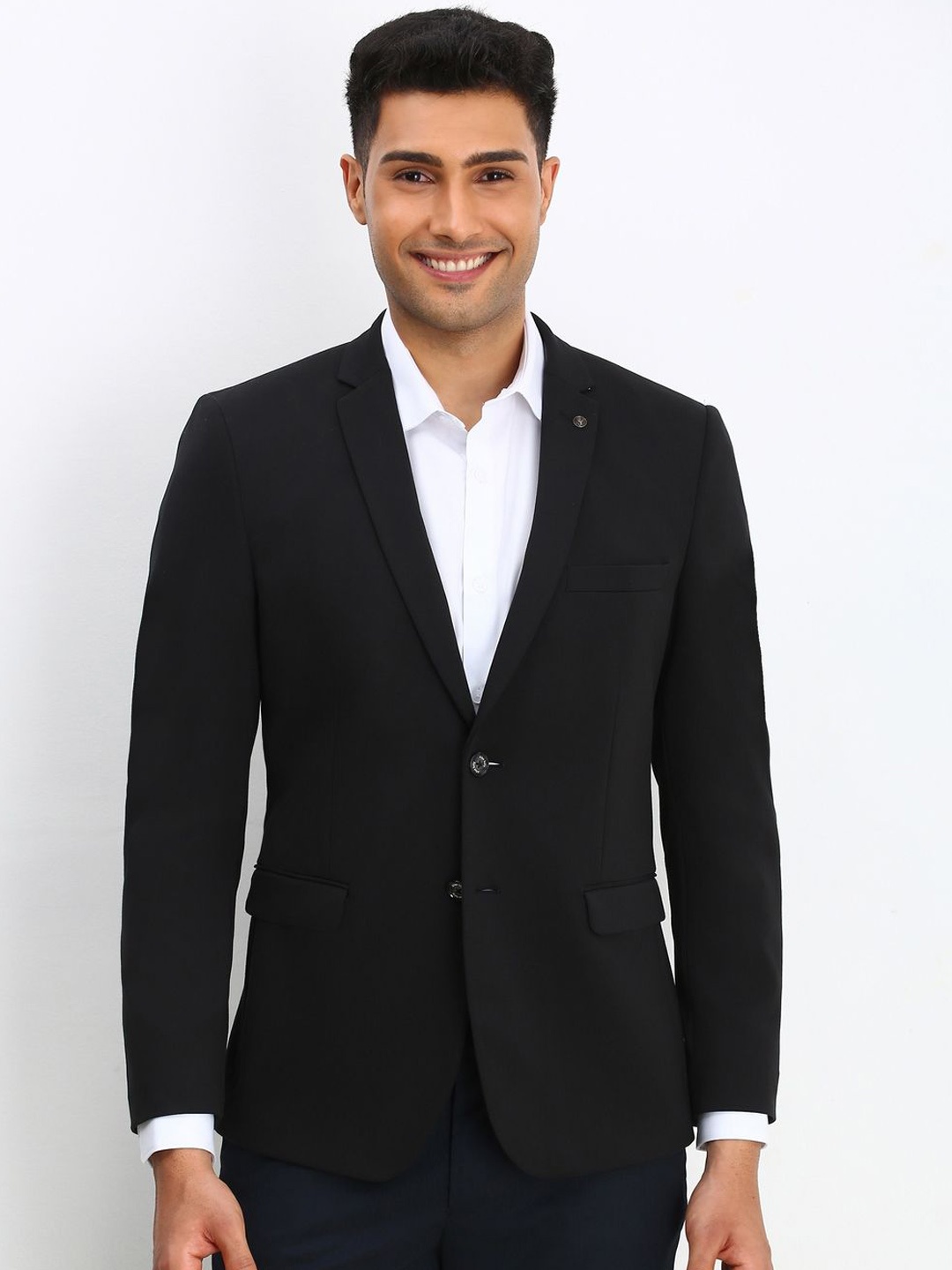 

Allen Solly Ultra Slim Fit Single Breasted Formal Blazer, Black