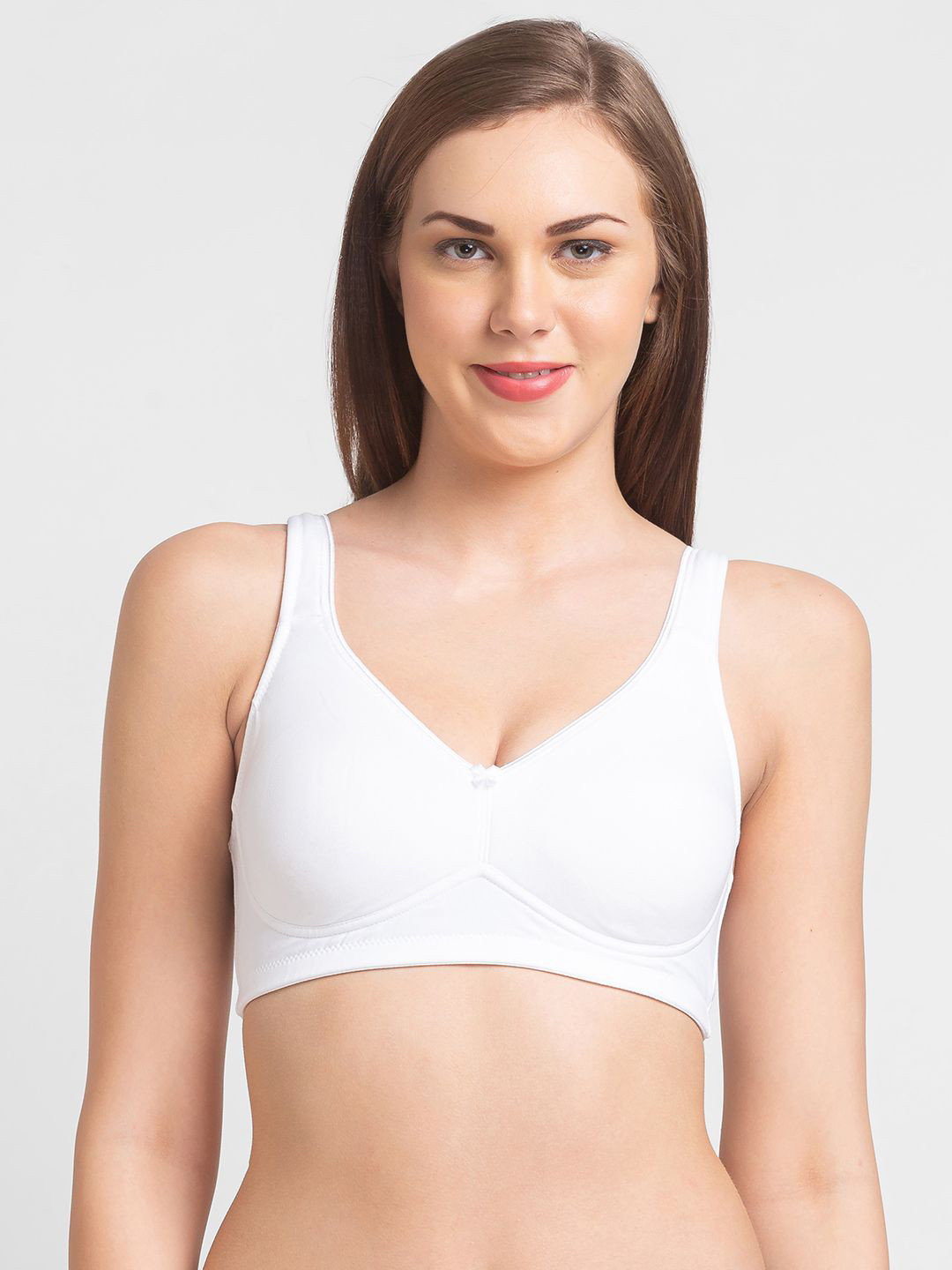 

Juliet Full Coverage Cotton Solid Bra, White