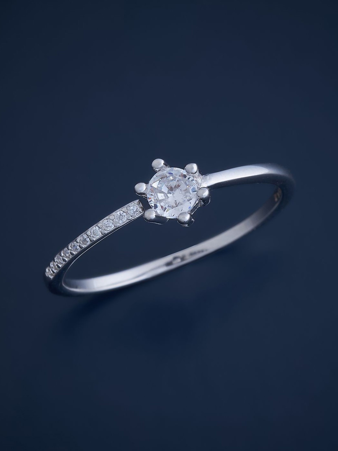 

Kushal's Fashion Jewellery Sterling Silver Cubic Zirconia Rhodium-Plated Finger Ring, Gold