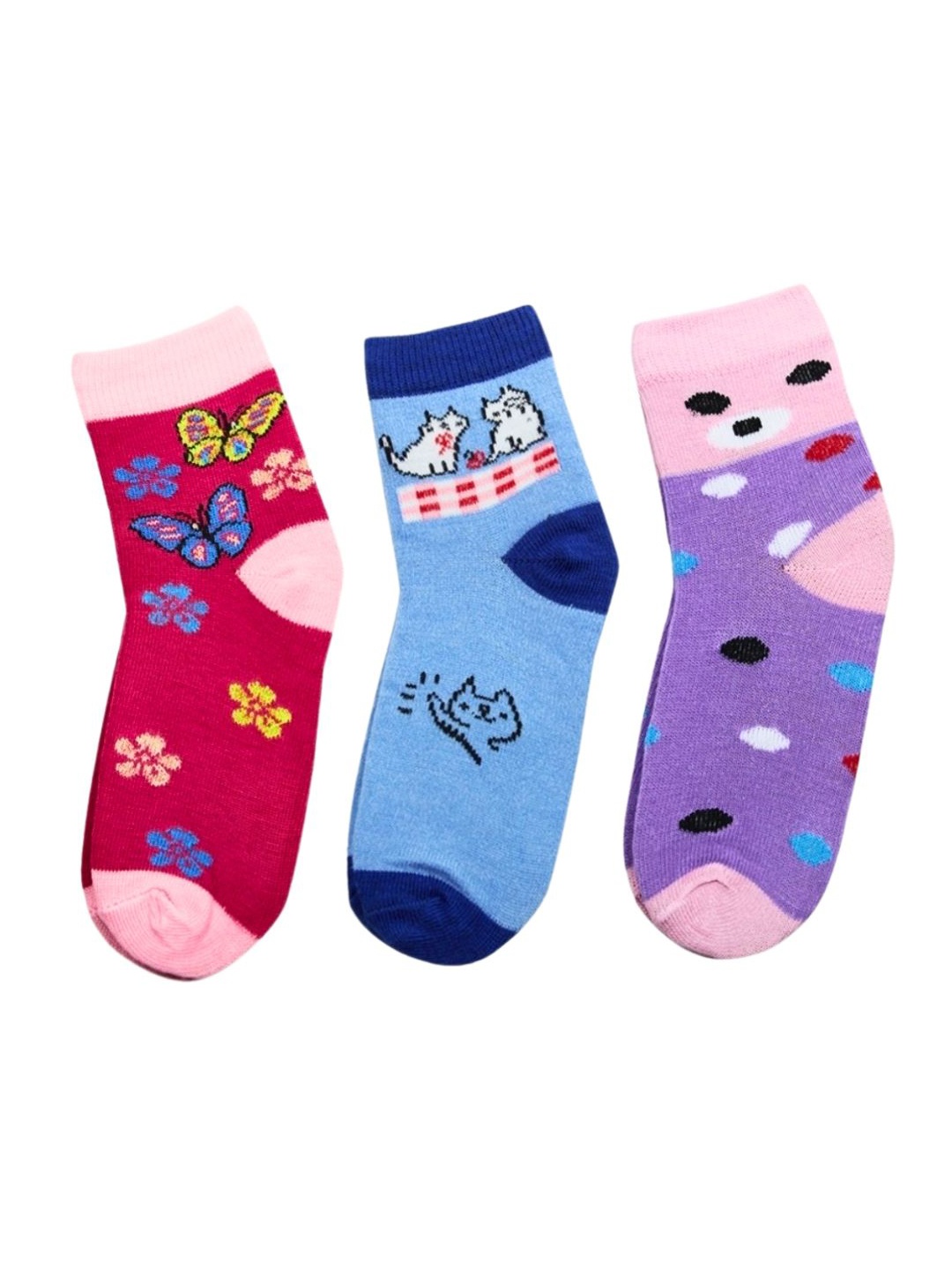 

BAESD Kids Pair Of 3 Patterned Ankle Length Socks, Blue