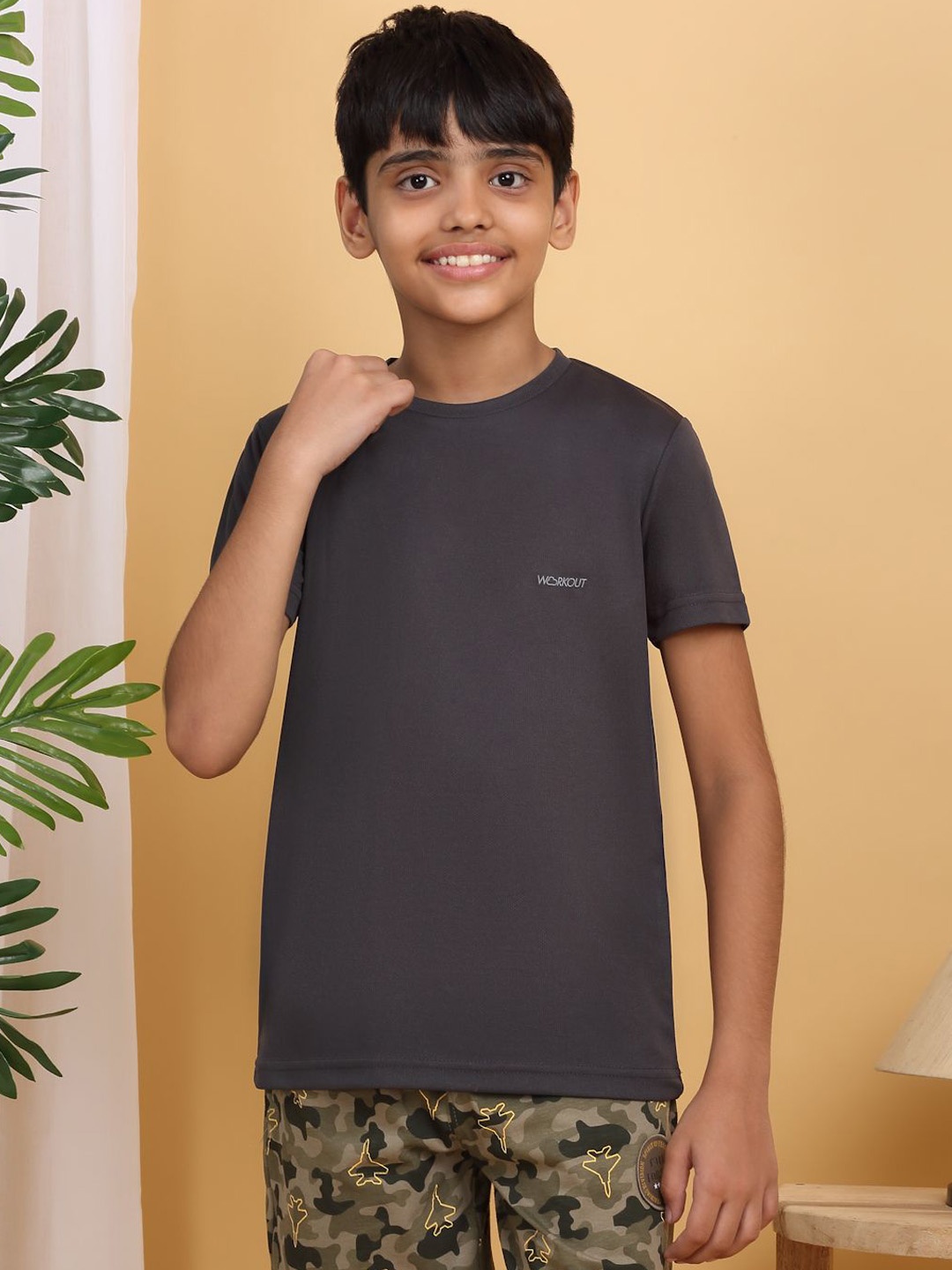 

Sweet Dreams Solid Round Neck Lounge Tshirt, Grey