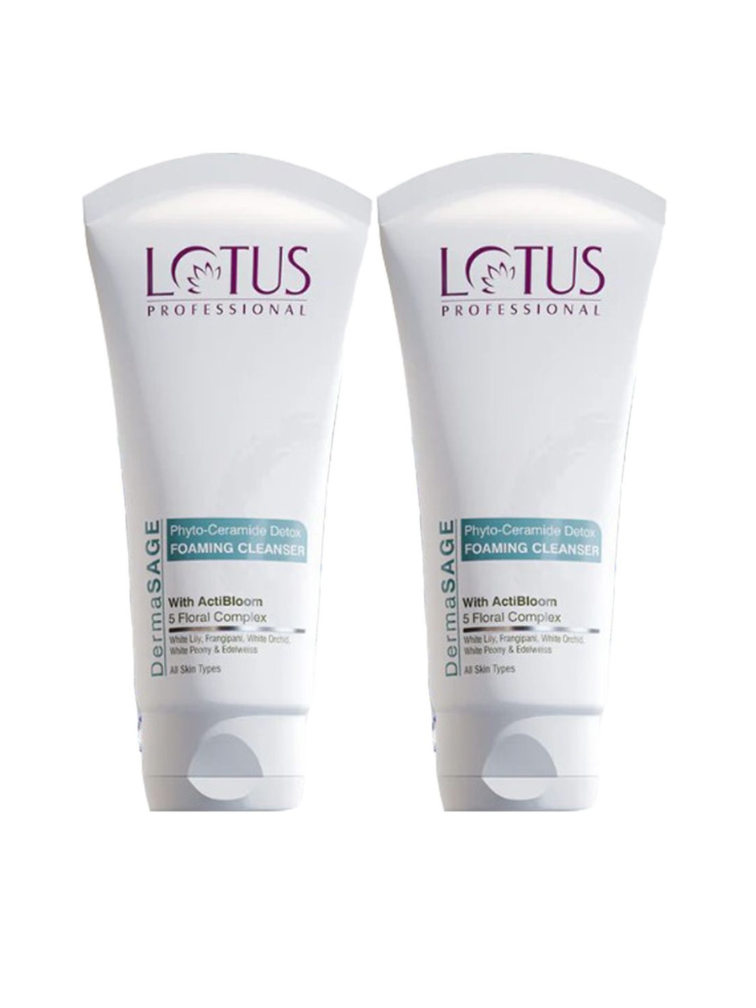 

Lotus Professional Set Of 2 Dermasage Phyto Ceramide Detox Foaming Cleanser - 100 gm Each, White